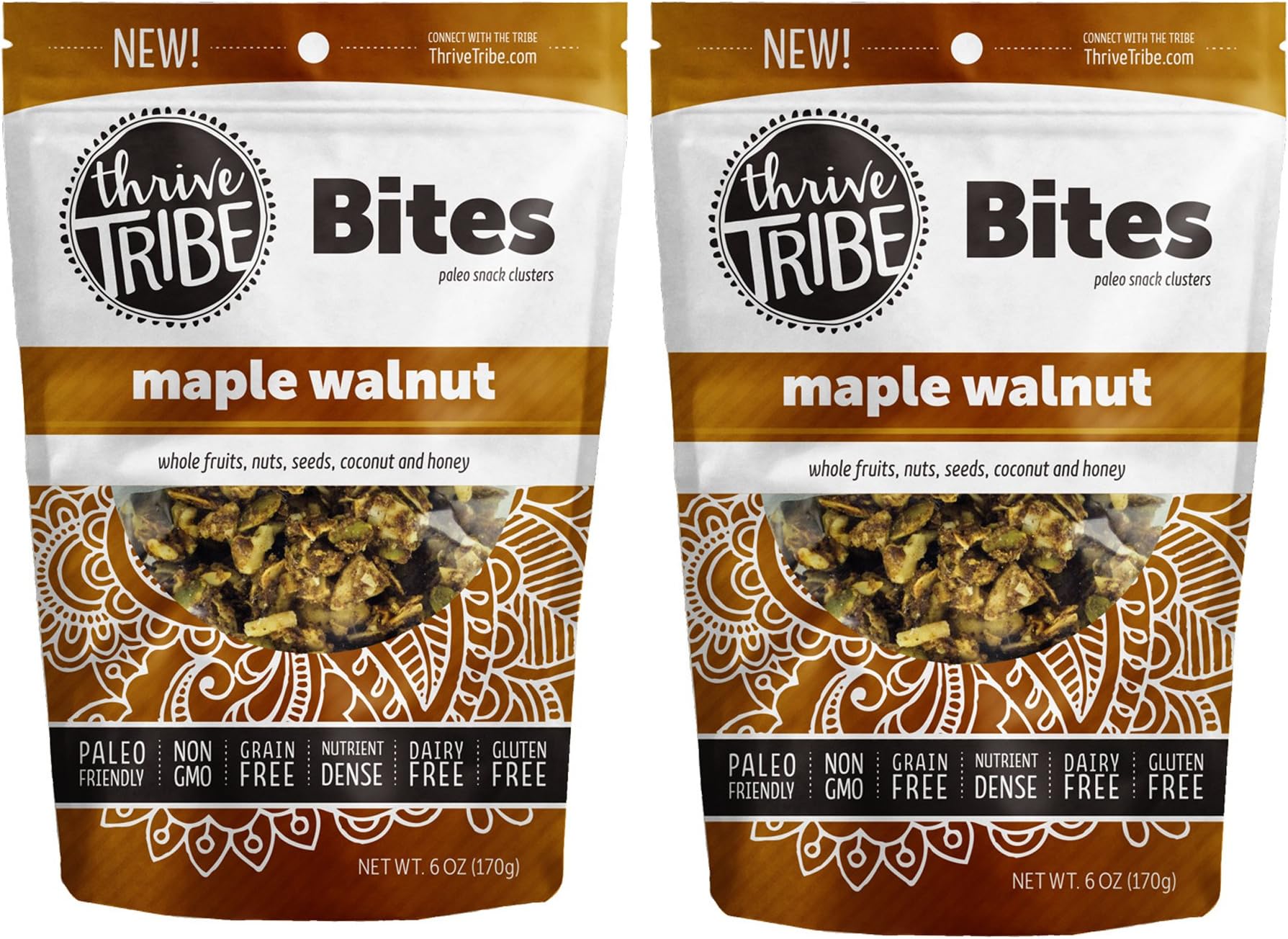 Paleo Snack Clusters, Maple Walnut Bites, 6 oz each - 2 packs