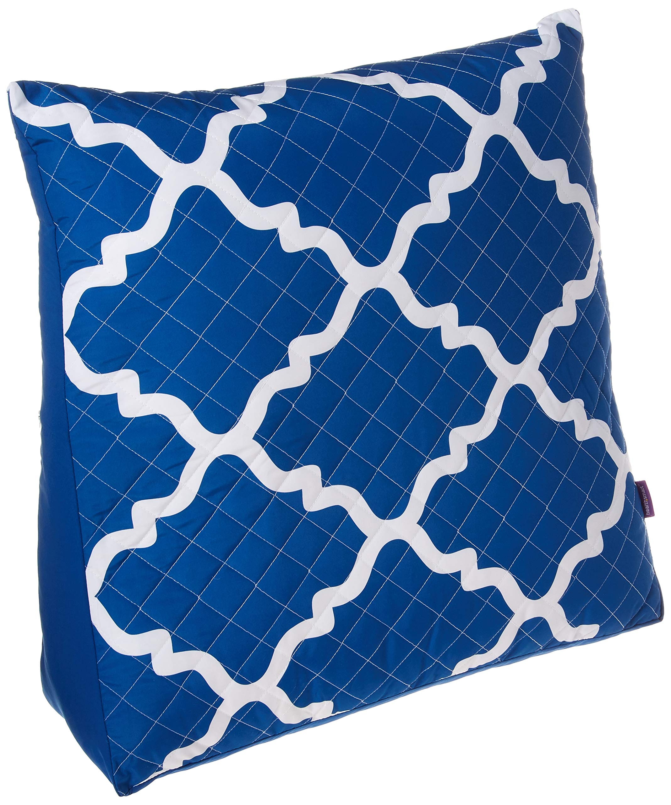 HealthSmart Wedge Pillow Cover for Bed Wedges, Wedge Pillow Case, with Rip & Spill Protection, Fits 24 x 24 x 7 Inch Wedges, Blue Moroccan