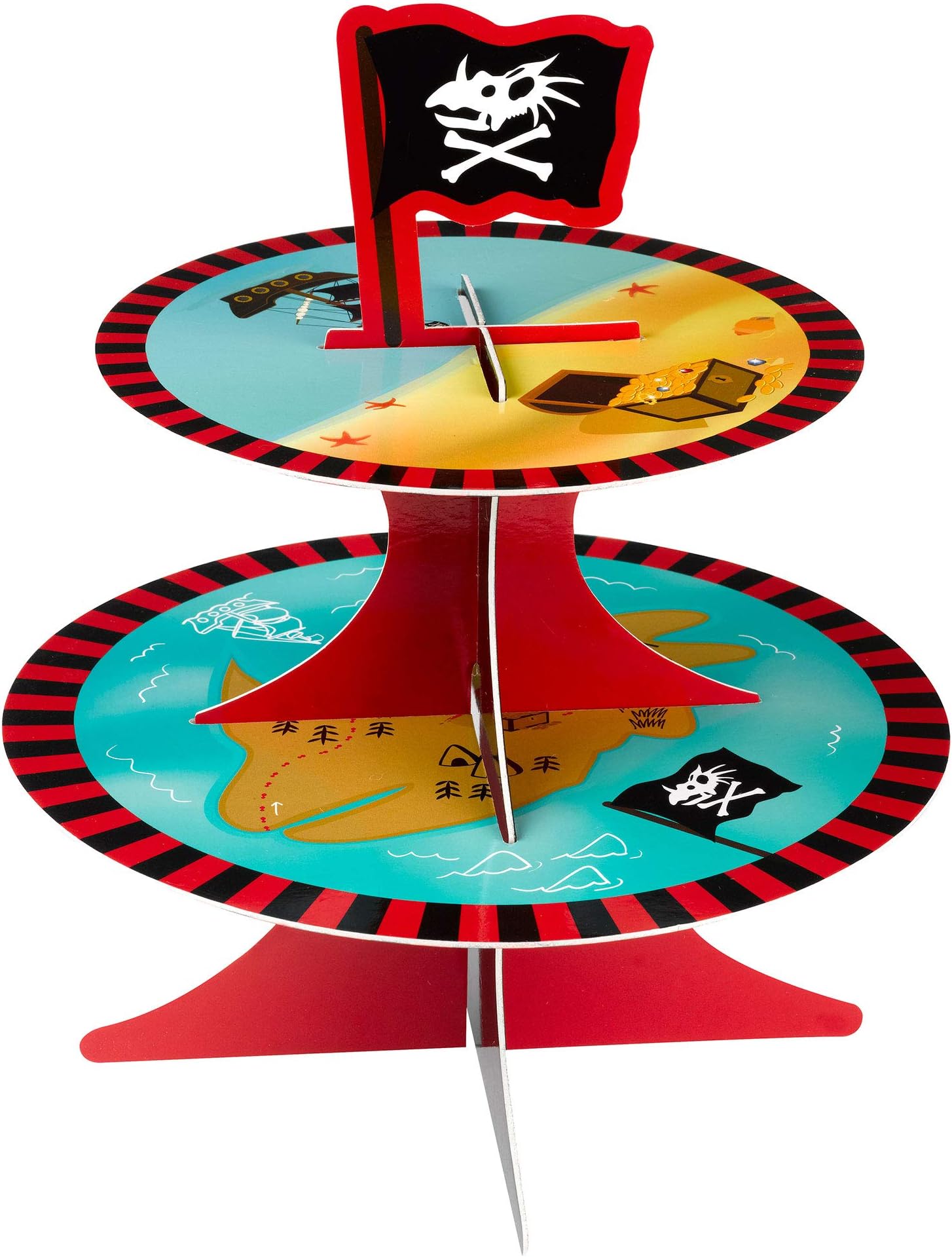 Neviti Dino Island Party Tableware Accessories Decorations Happy Birthday Dinosaur Pirate Theme Design (Cake Stand)