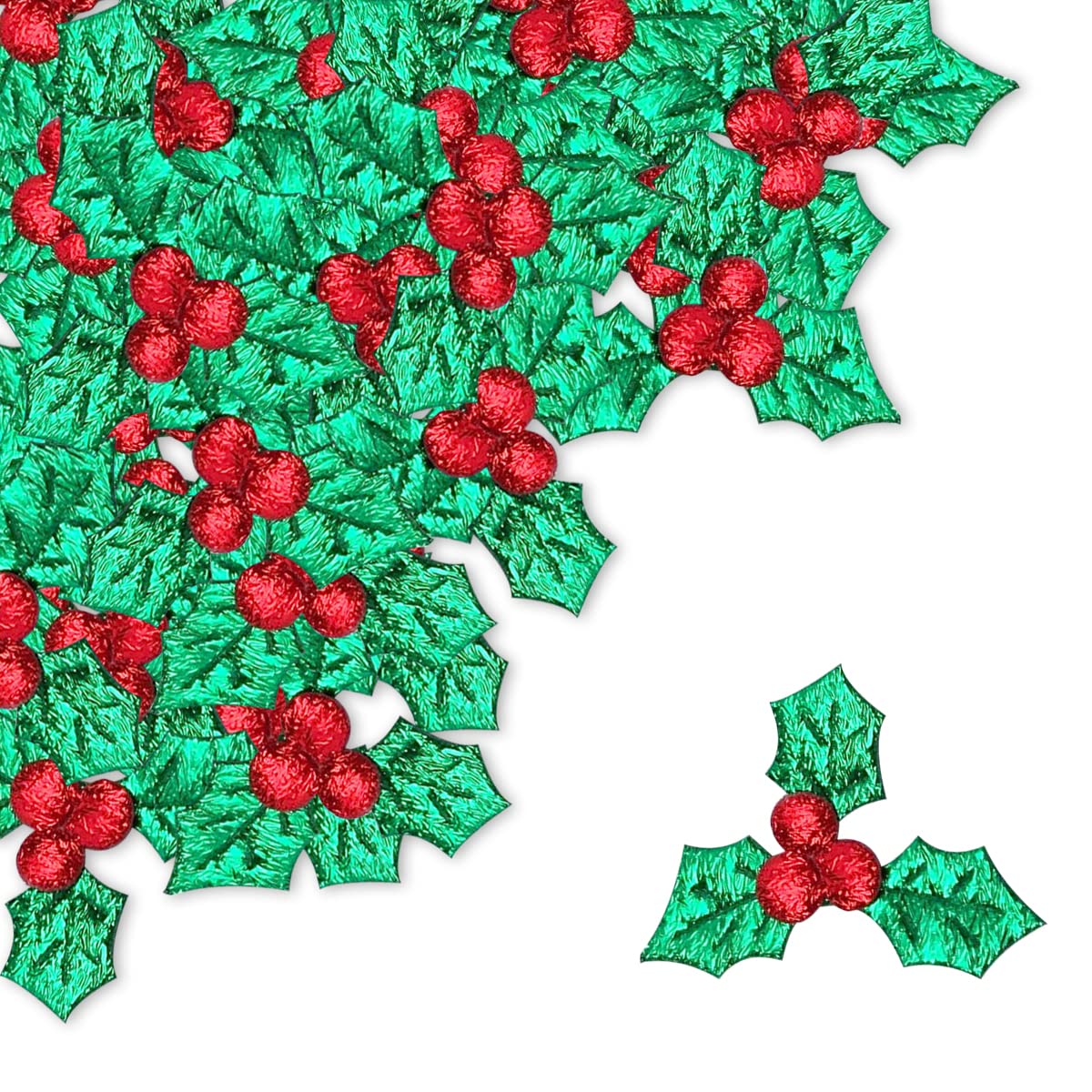 Jagowa 100pcs Artificial Holly Berry Leaf Christmas Wreath Decorations - Red and Green, Ideal for Christmas Parties