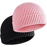 choshion 50% Wool Warm Cuffed Swag Knit Short Fisherman Beanie for Men Women Winter Hats Trawler Skull Cap