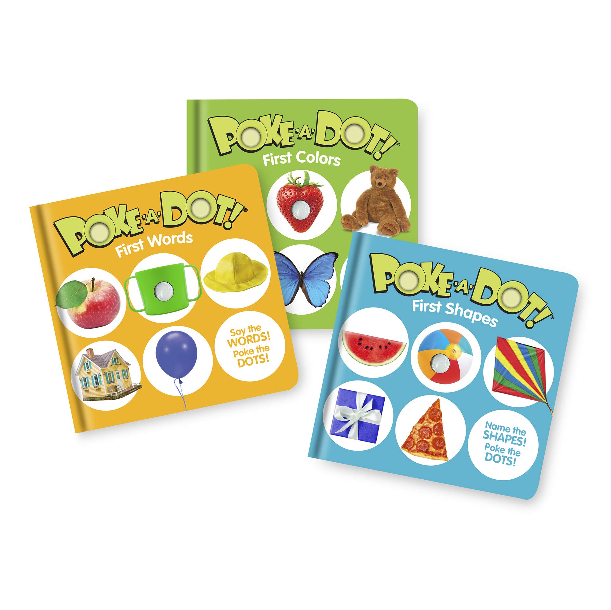 Melissa & Doug Poke-a-Dot! 3Pk First Words, Shapes & Colors, Interactive Children's Board Books with Buttons to Pop, Educational Sensory Toy for Toddlers & Preschoolers Ages 1+