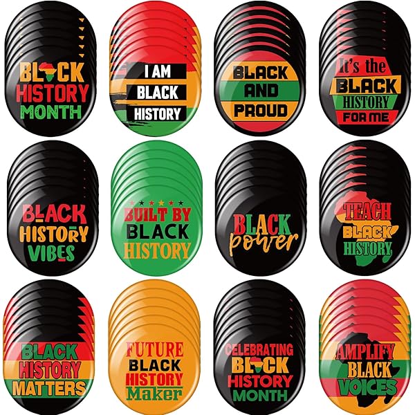 Black History Month Round Stickers Party Supplies African American Celebrating Party Decals Decorations BHM Party Favors BHM Festival Labels Party Decorations
