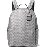 Michael Kors Sable Large Backpack, Silver-Tone Hardware/MK Signature Coated Twill/Storm