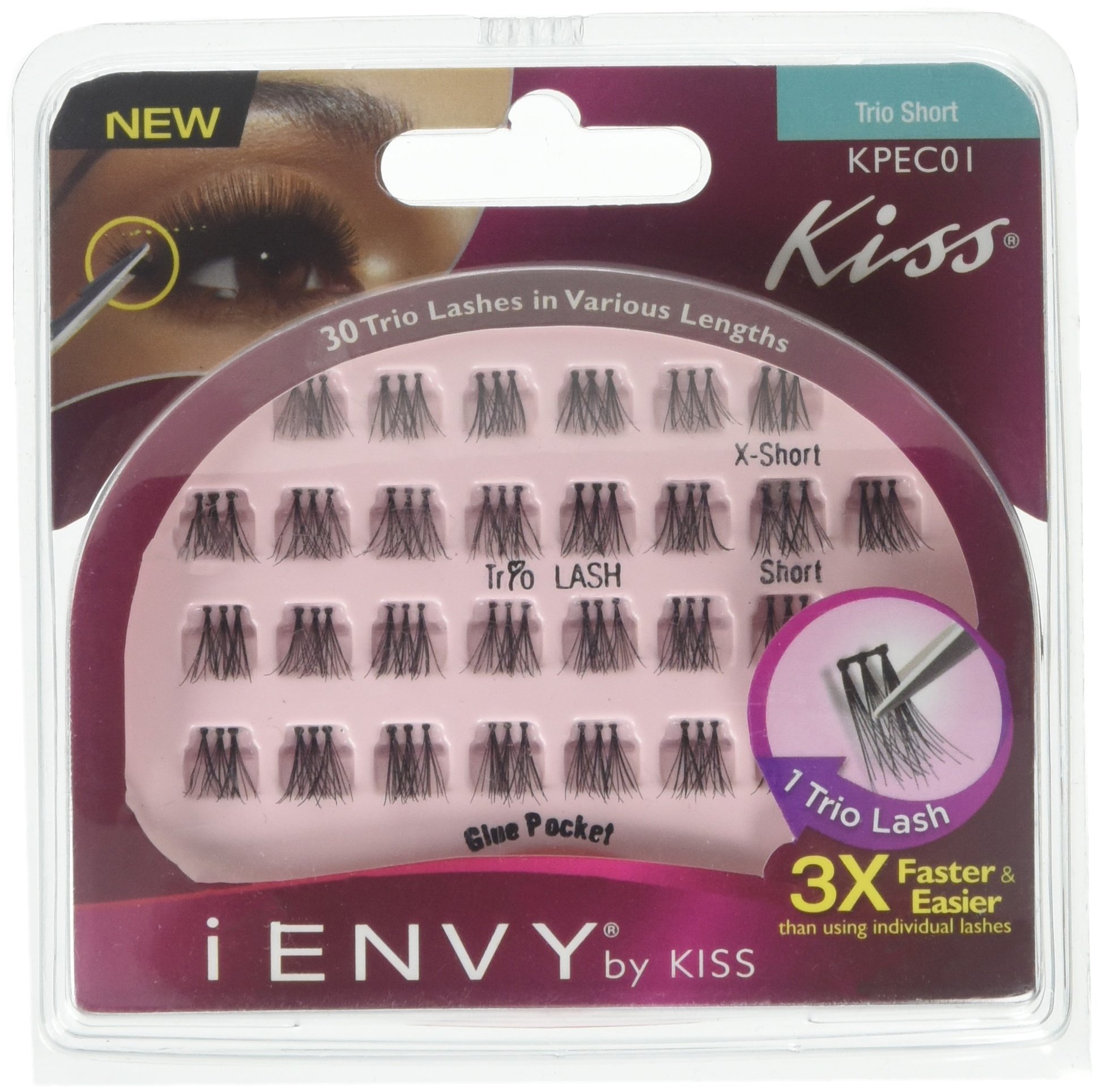 Kiss I Envy Trio Medium 30 Trio Lashes (3 Pack) Fake