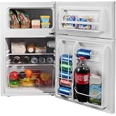 Emerson 3.2 Cu. Ft. Compact Dual Door Refrigerator: Ample Storage, Customized Temperature Control with Tru Freezer Compartment and Reversible Door Design, CR0232W, White