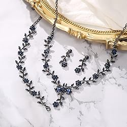 BriLove Women's Wedding Jewelry Set Leaf Cluster