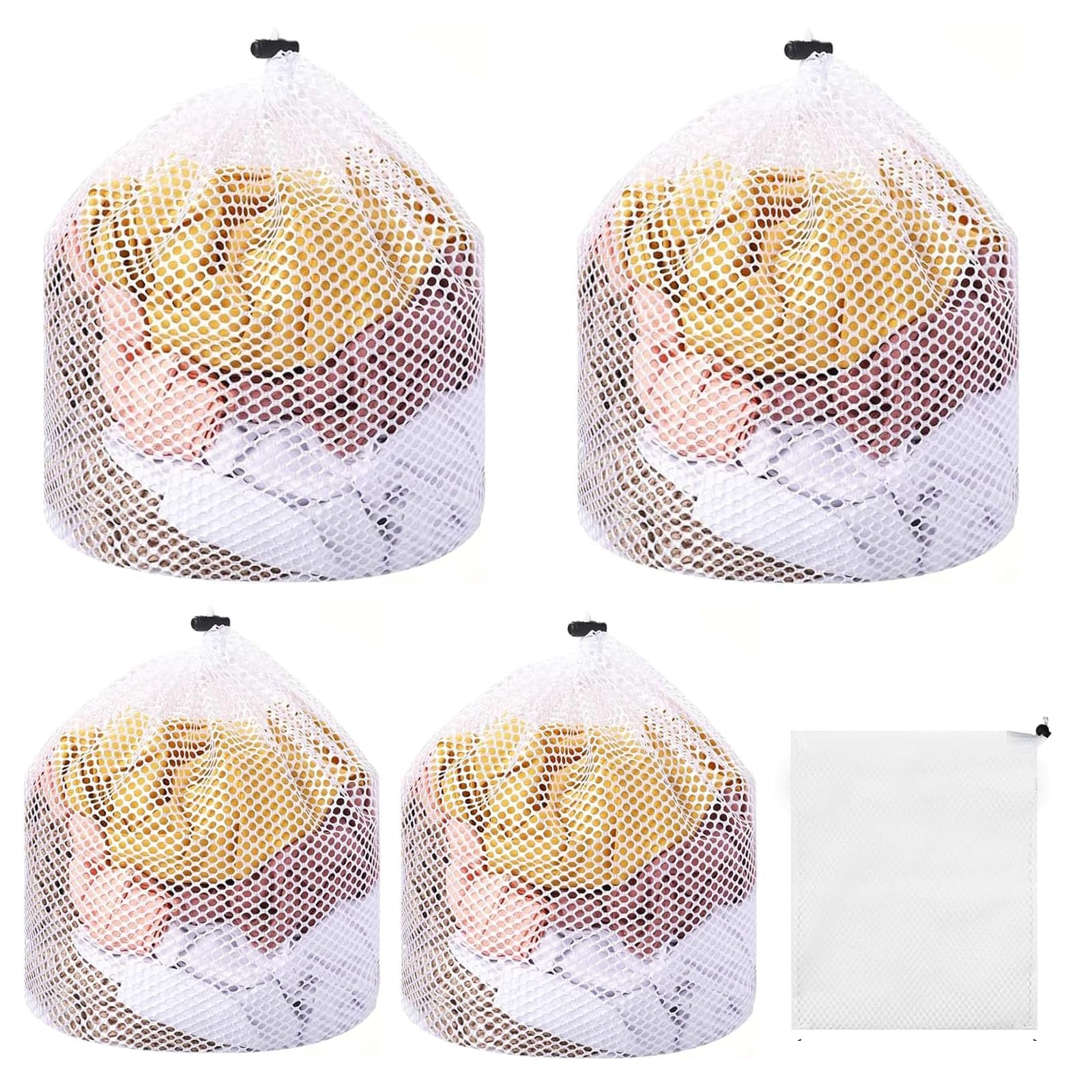 5Pcs Mesh Laundry Bags, Washing Bags For Laundry(30 * 40/40 * 50cm), Drawstring Laundry Net Bags For Washing Machine, Heavy Duty Dirty Clothes Laundry Bags For Home Dorm Hotel Travel Use