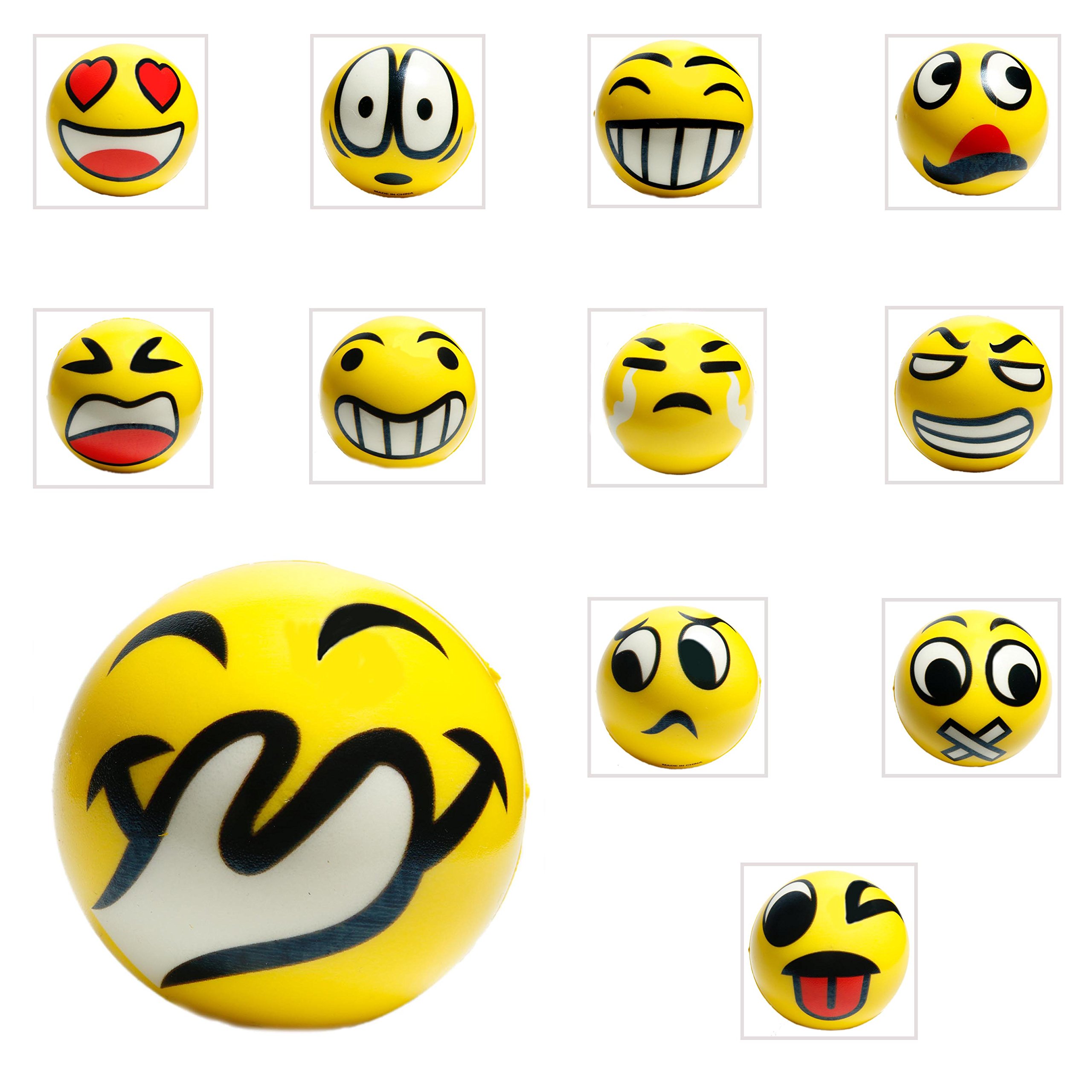 Rhode Island Novelty Emoticon Stress Balls, One Dozen