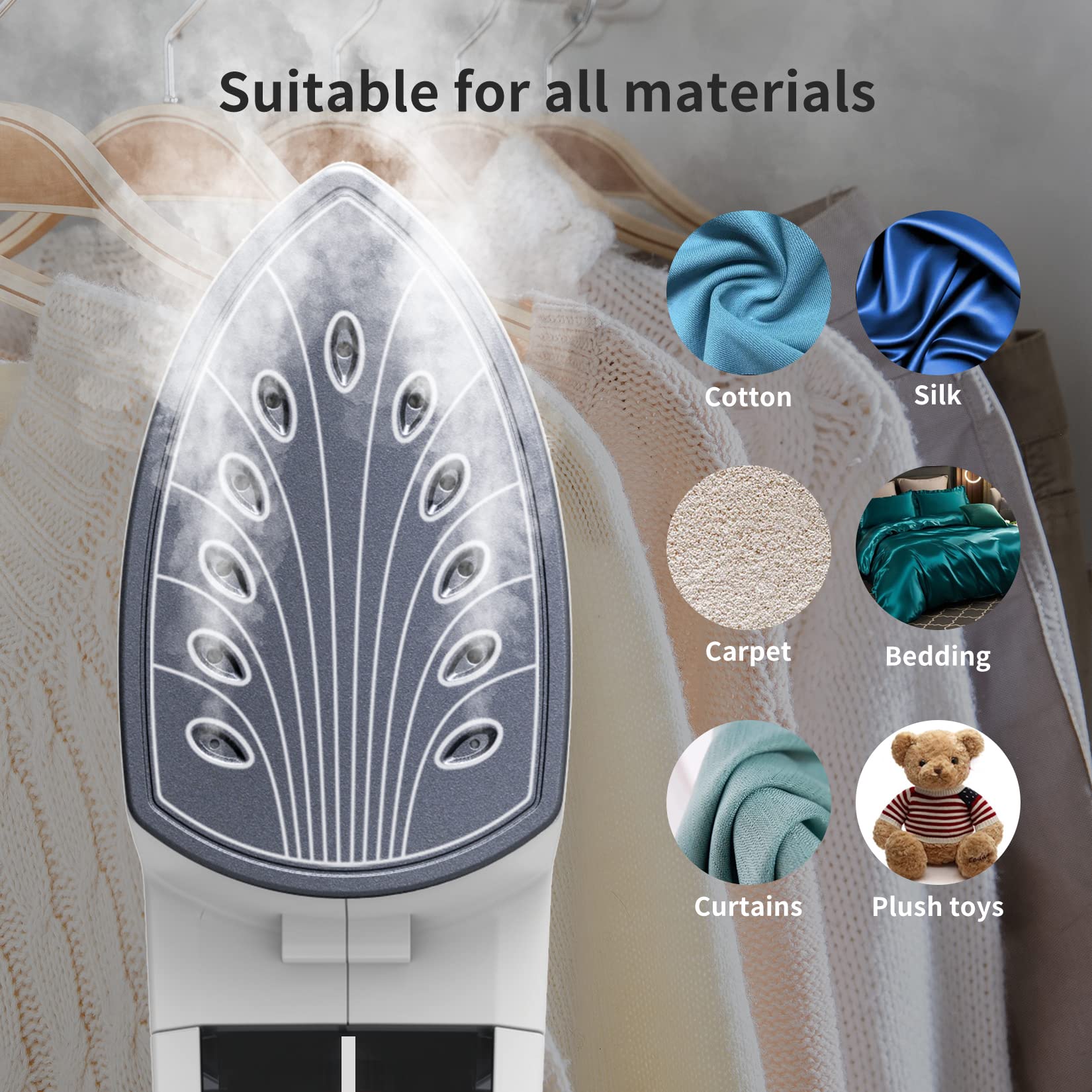HOMETOP Professional Handheld Steamer, Garment Steamer Iron for Clothes, 1300W 40s Rapid Heat Up Fabric Wrinkle Remover, Portable Steamer Iron for Home and Travel (Blue)