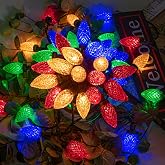 AWQ 100LED 81FT C9 Christmas String Lights Plug in Fairy Twinkle Multicolor | Christmas Lights Outdoor 8 Modes Timer Function Waterproof Extendable for Indoor Outdoor Wedding Party Christmas Decoration