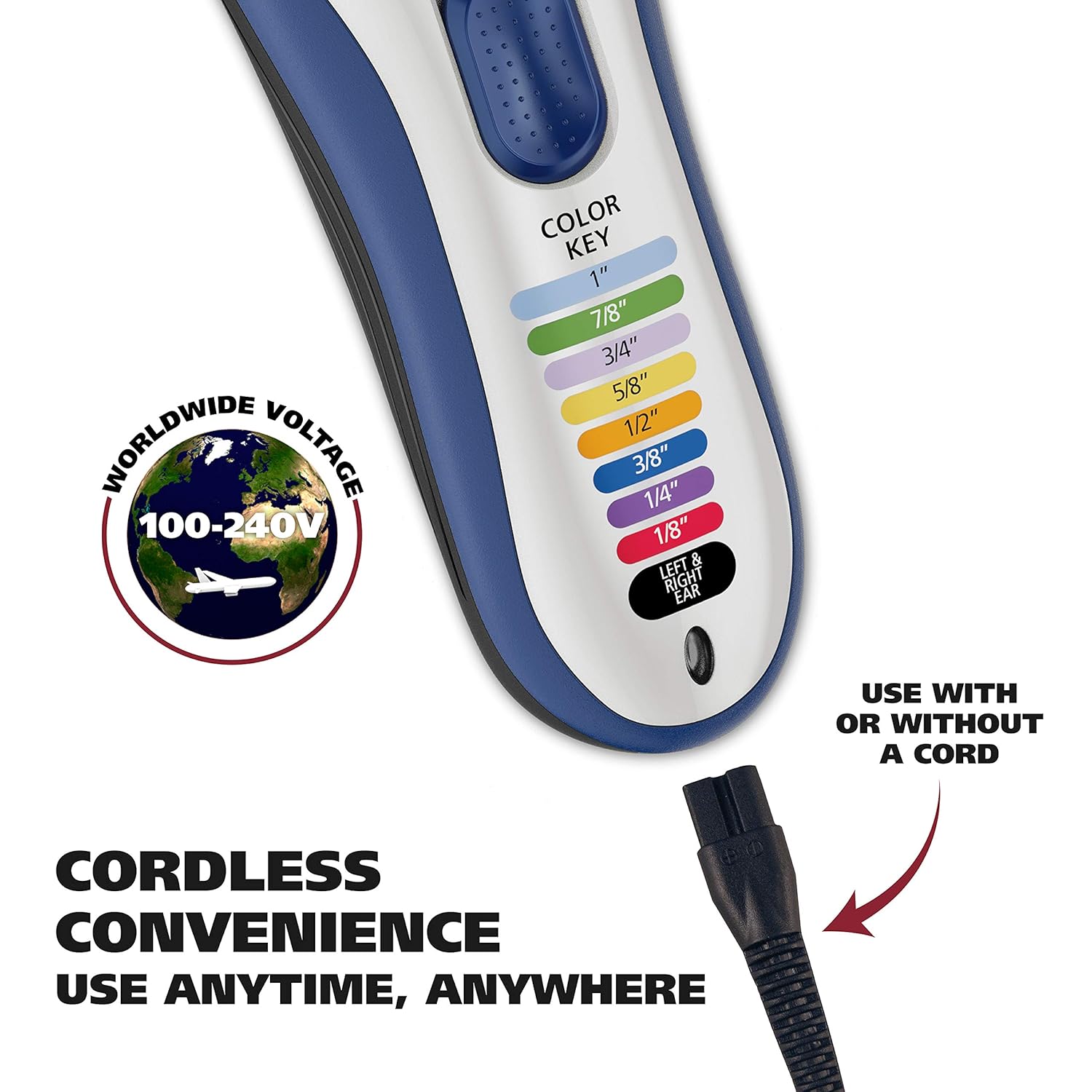Wahl Color Pro Cordless Rechargeable Hair Clipper & Trimmer – Easy Color-Coded Guide Combs - For Men, Women & Children – Model 9649: Beauty