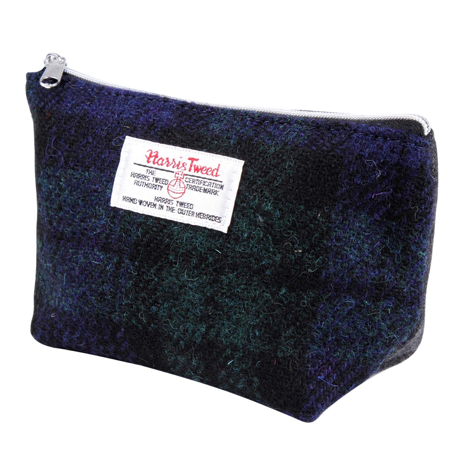 Harris Tweed Plaid Tartan Zipped Purse Cosmetic Toiletry Makeup Pouches Bag (Green Tartan)