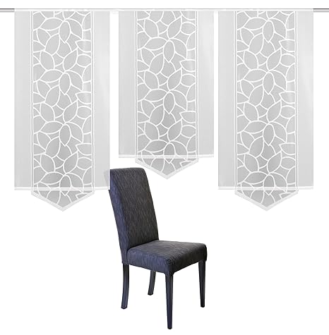 Home Fashion Schiebevorhang Jacquard Set, Stoff, weiß, 160 x 57 cm, 3-Einheiten