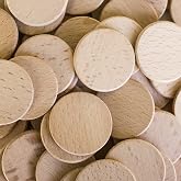 Super Z Outlet Round Unfinished 1.5" Wood Cutout Circles Chips for Arts &amp; Crafts Projects, Board Game Pieces, Ornaments (100 Count)