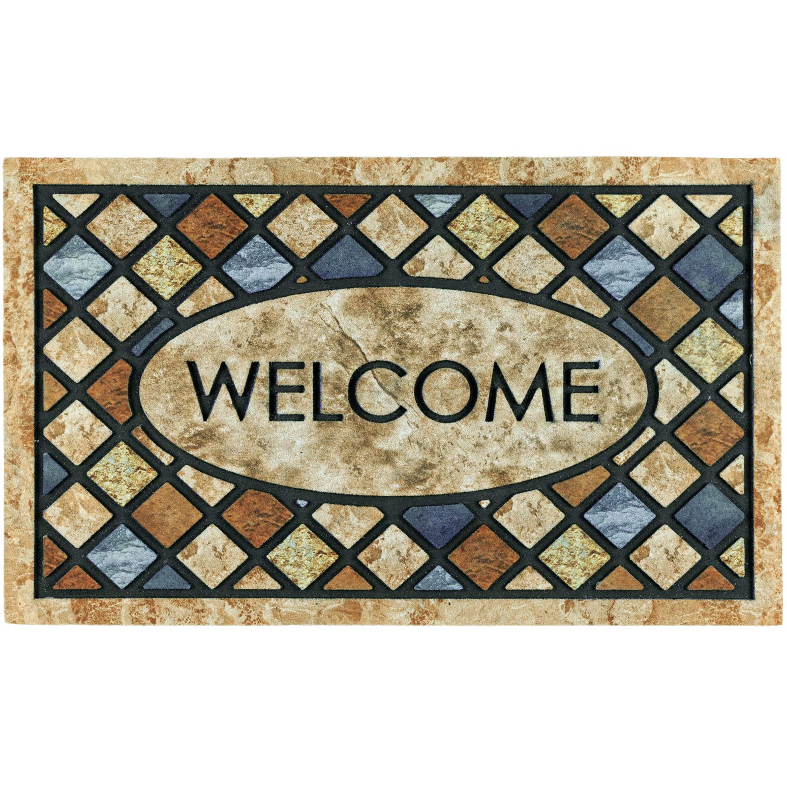 CHICHIC 43 x 76 cm Door Mat Welcome Mat Front Door Mat Outdoor for Home Entrance Outdoor Mat for Outside Entry Way Doormat Entry Rugs, Heavy Duty Non Slip Rubber Back Low Profile