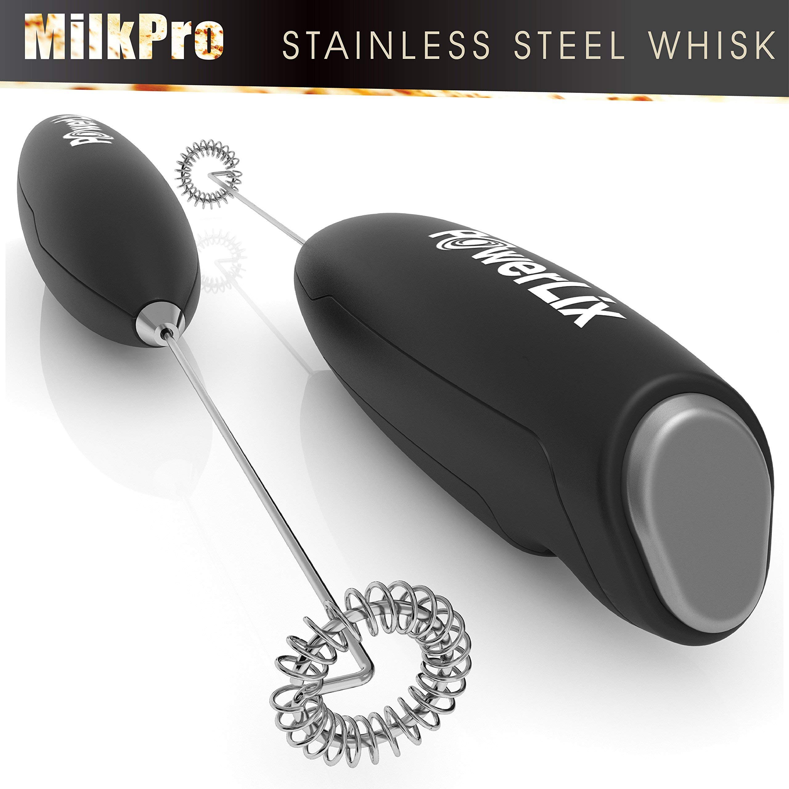 PowerLix Milk Frother Handheld Battery Operated Electric Foam Maker For