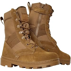 LAHORS 8 Inch Tactical Boots for Men, Lightweight Breathable Combat Boots, No Break-In Uniform Boots, Slip Resistant Work Boo