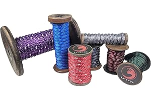 Ravenox Solid Braid Polyester Rope | Made in The USA | (Purple with Tracer)(1/2-inch x 25-feet)| Flagpole, Tie-Downs, Boating Dock Lines, Indoor Outdoor Use | Weather Resistant | DIY Project Cordage
