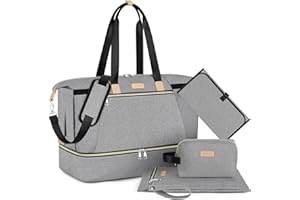 ITIEZY Diaper Bag Tote for Baby - Large Mommy Bag with Portable Changing Pad Pacifier Case, Hospital Bags Travel Baby Bag