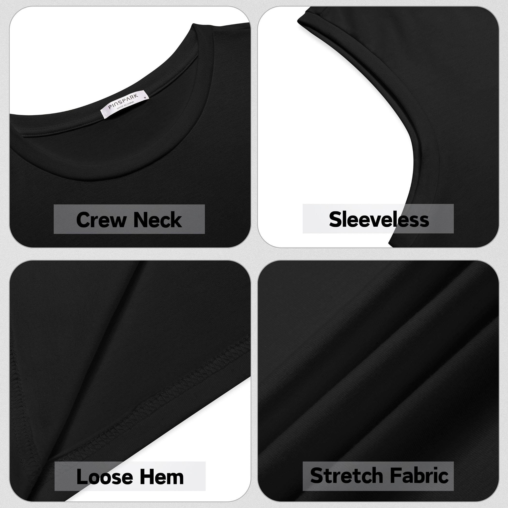 PINSPARK Men's 3 Pack Workout Tank Tops Gym Sleeveless Shirts Quick Dry Training Muscle Shirts for Men