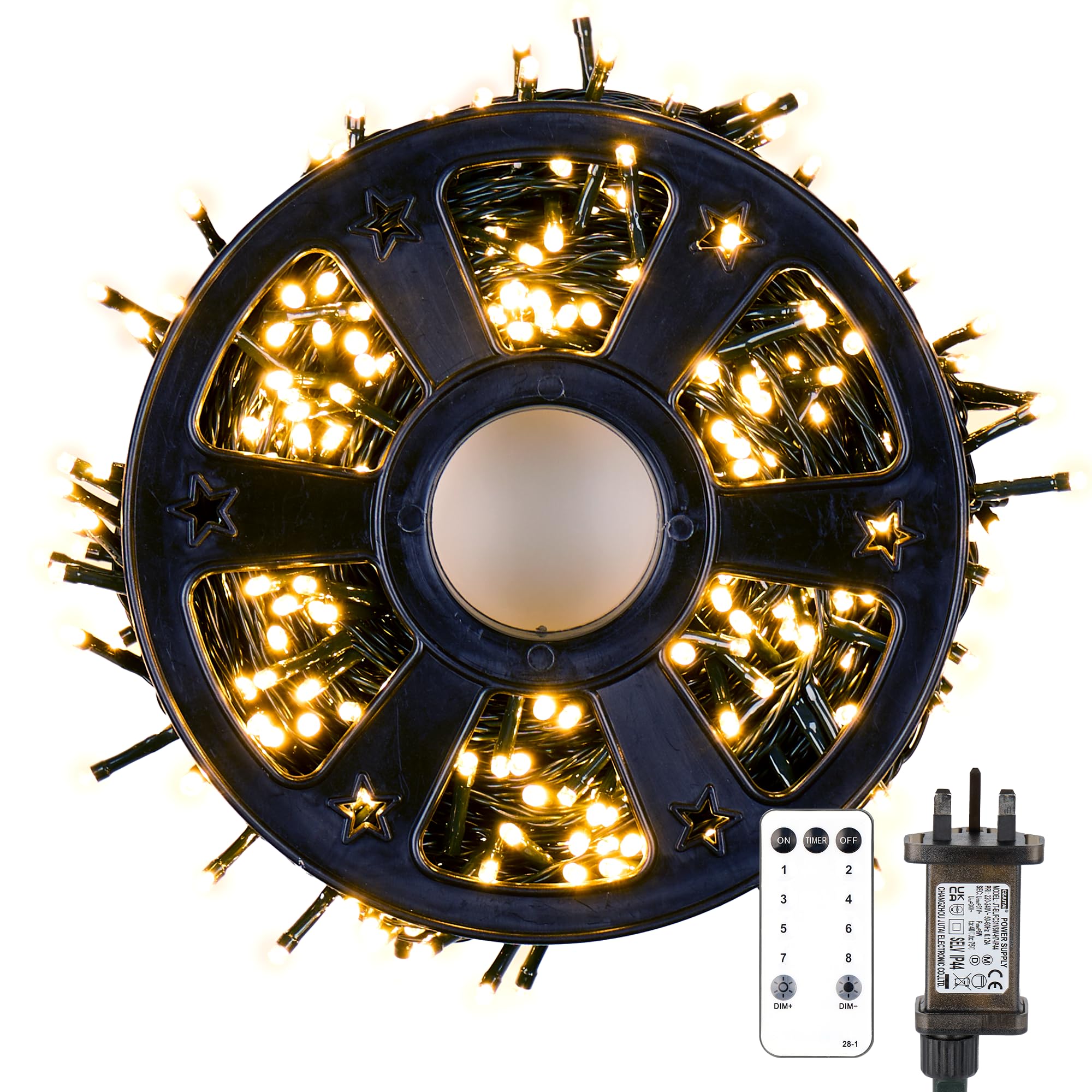Twinkle Star Fairy Lights Plug in, 50m 500 LED Xmas Outdoor Waterproof, Remote/8 Modes/Timer, Warm White String Mains Powered for Outside/Indoor/Party/Christmas Decorations