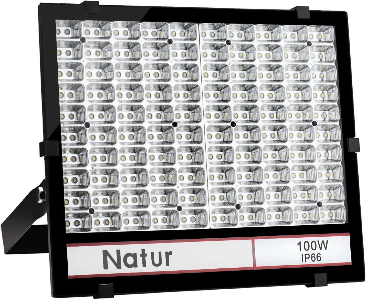 100W LED Flood Light Outdoor Security Floodlight, NATUR 2019 Ultra Slim Design, 10000LM Super Bright Spotlight, IP66 Waterproof, 6000K Cool White LED Work Lights for Garden Garage Stadium Factory