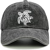 LOKIDVE Cute Sea Turtle Baseball Cap Vintage Beach Vibes Sun Hat for Men Women Black