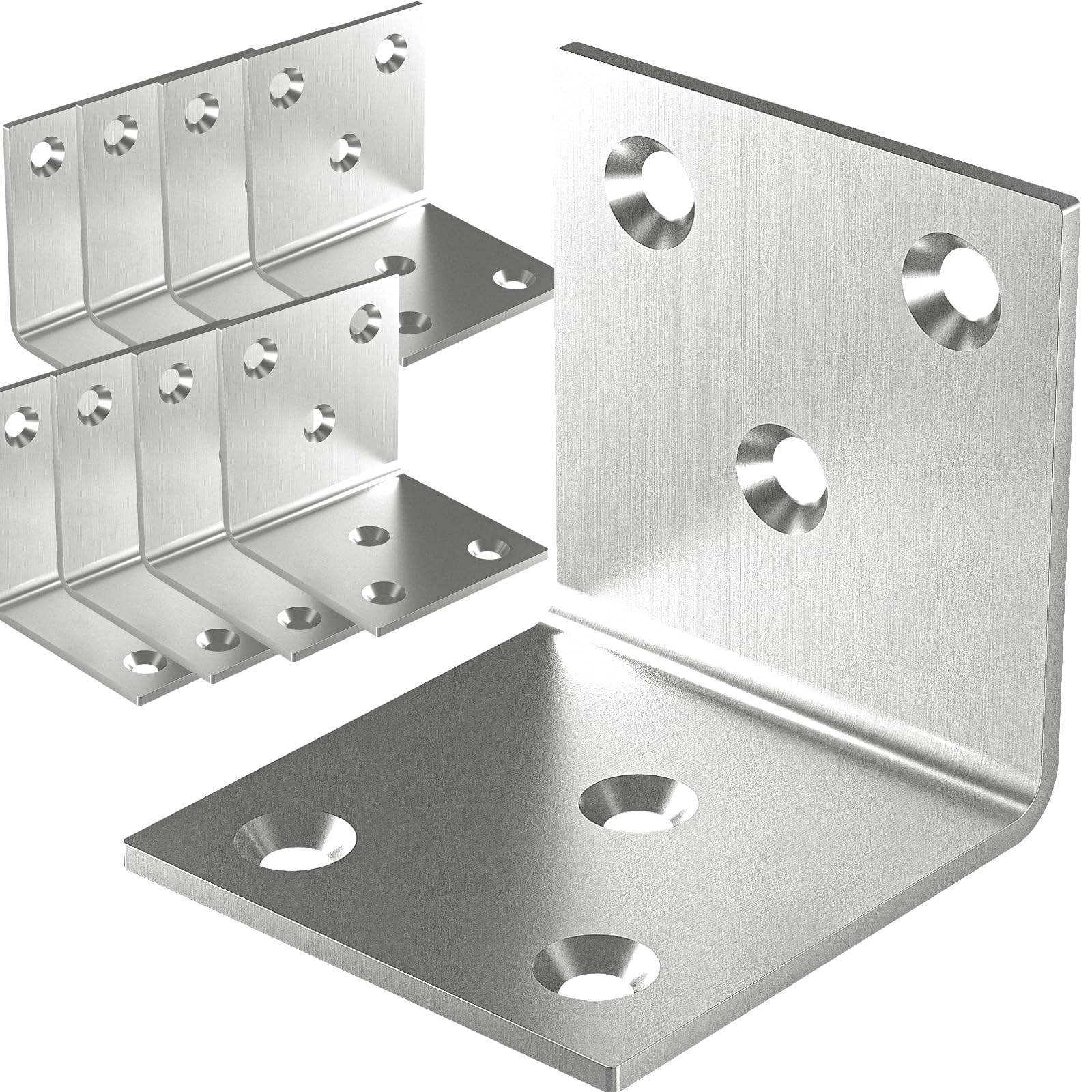 Photo 1 of 20Pcs Stainless Steel Angle Bracket, 2"x2"x2" Heavy Duty L Brackets for Wood, 50MM 2Inch Wide Corner Brackets Metal Corner Brace 90Degree L Shape Bracket for Wooden Frame Bed Furniture Bookshelf