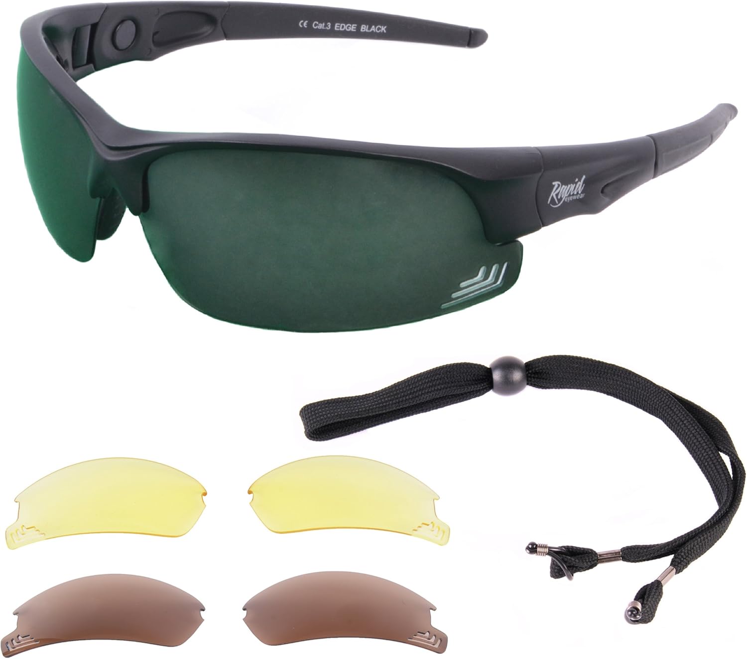 Rapid Eyewear Edge Black UV400 SUNGLASSES FOR GOLF With