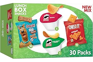 Kellogg's Cheez-It, Pringles & SCOOBY-DOO Lunch Box Snacks, Variety Pack, 27.05oz Box (30 Count)