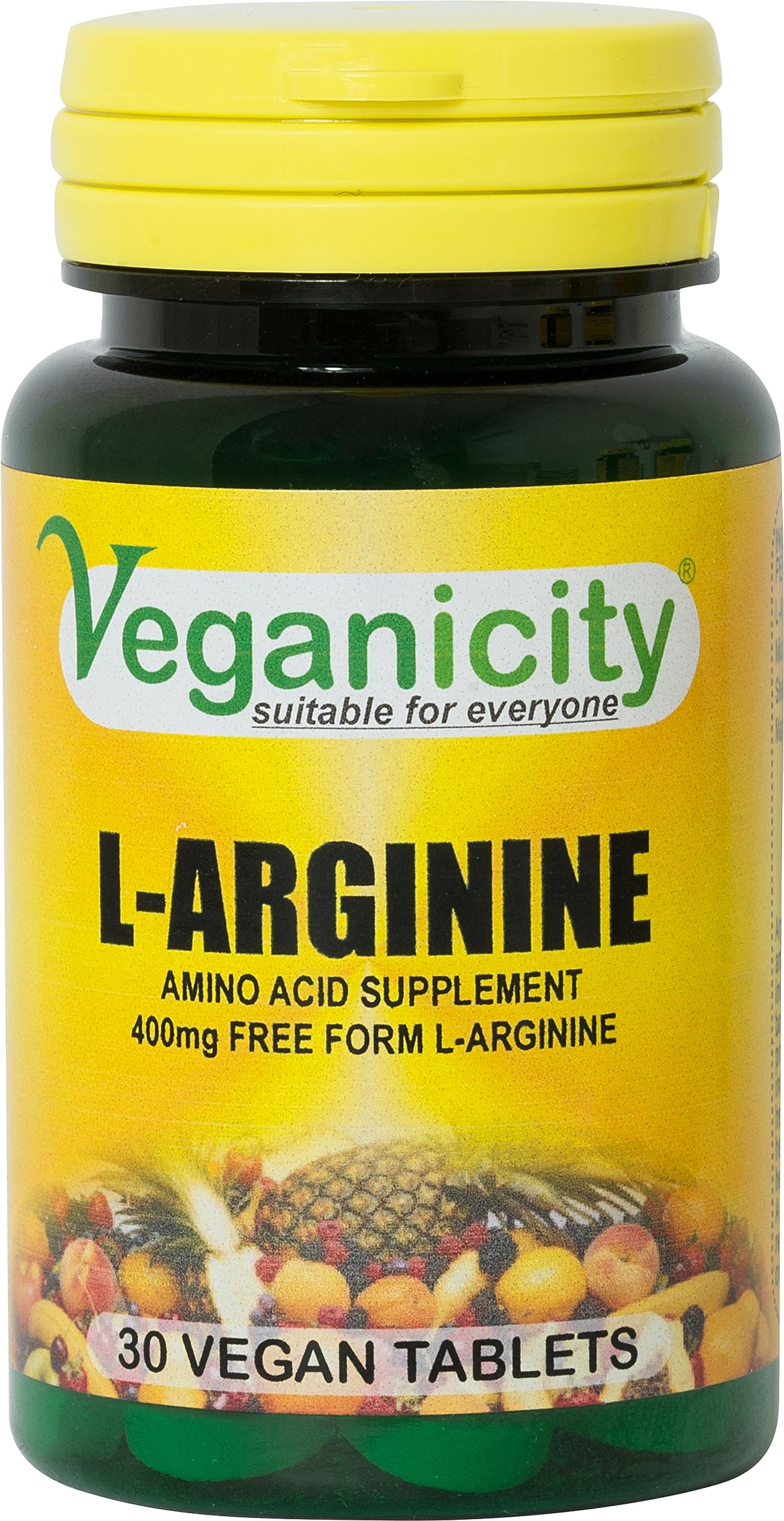 Veganicity L-Arginine : Amino Acid Supplement : 30 Tablets, in a Planet-Friendly 99% Recycled Pot