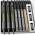 Four Candies 1.3mm Mechanical Pencil Set with 48 Lead Refill, 3PCS Metal Weatherproof Body Heavy Duty Carpenter Pencil, 3 Eraser, 12 Eraser Refill, for Outdoor Woodworking Drafting Marking with Case