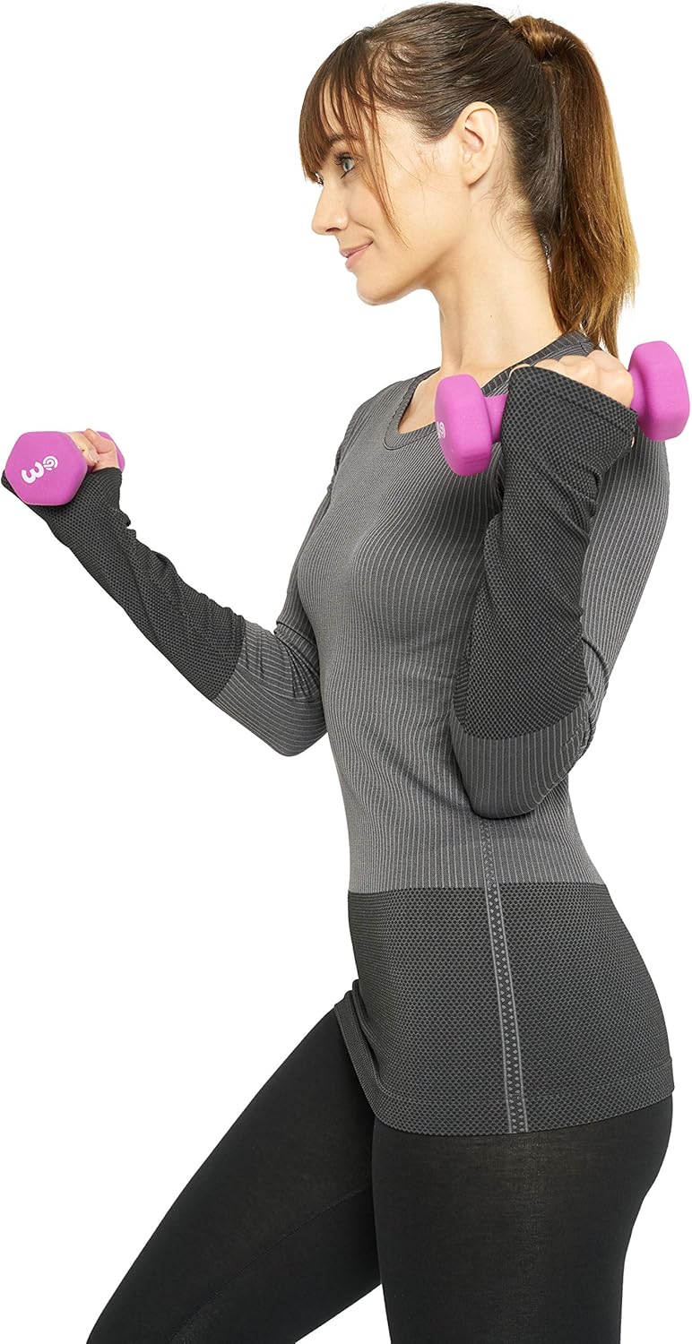 Long Sleeve Compression Thermal Workout Tops for Women - Dry Fit Running T-Shirts with Thumbholes: Clothing