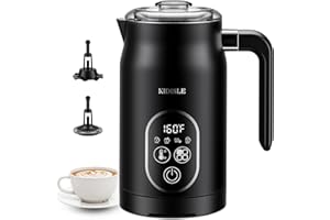 KIDISLE Electric Milk Frother, 4 In 1 Milk Frother and Steamer With Temperature Control, Automatic Warm and Cold Foam Maker for Coffee, Latte, Hot Chocolate, Cappuccinos, Macchiato, Black
