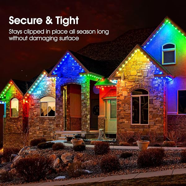 C9 LED CHRISTMAS LIGHTS OUTDOOR, 68 FT 100 LED STRING WITH ALL IN ONE CLIPS, COMMERCIAL GRADE EXTENDABLE WATERPROOF FOR HOUSE OUTSIDE ROOFLINE XMAS DECOR, MULTICOLOR
