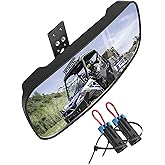 ZIDIYORUO Polaris Ranger Rear View Mirror, HD Center Rear View Mirror for Polaris Ranger 500 570 900 XP 1000XP Crew 2017-2025, Fit on the Factory Drop Down Mounting Tab (with 2pcs of Belt Bypass)