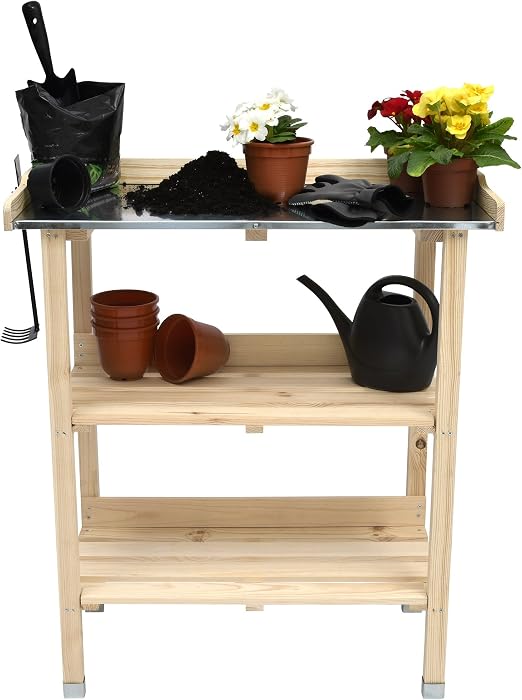 Moorland Mesa jardinería de Cultivo Madera Placa de cinc Floralux ...