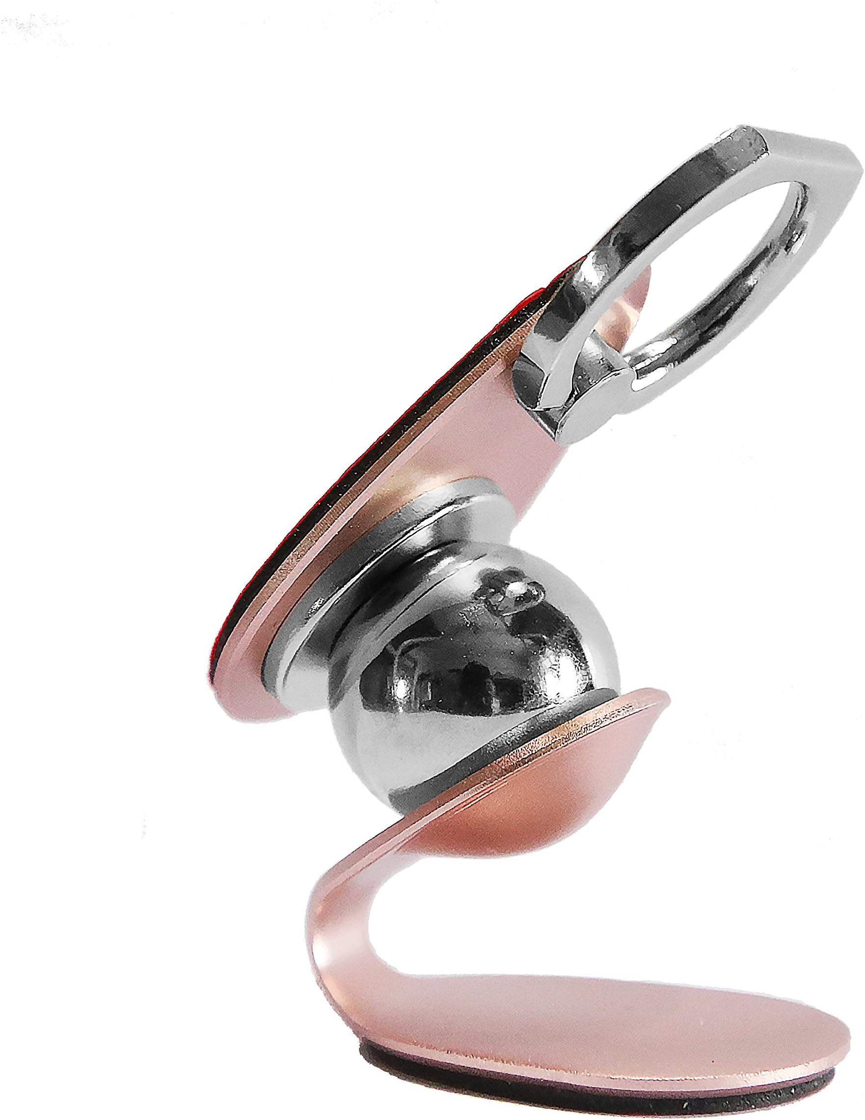 aiweisi Magnetic Car/Table Dashboard Phone Mount Comprises Finger Grip Ring Bracket + 360° Rotation Steel Ball Sticky Base For All Smart Phone, Tablets & GPS (Rose)