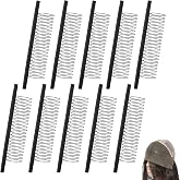 20 Teeth Wig Combs to Secure Wigs, 10 PCS Wig Clips, Metal Teeth &amp; Cloth 20-Teeth, Wigs Comb Clips for Wigcaps Secure Attachment Hairpiece Making DIY Hair Extension, Black