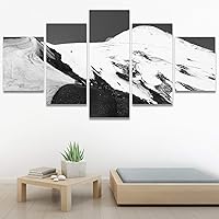 SIGNWIN 5 Panel Canvas Wall Art Monochromatic Mountains for Home Decorations Ready to Hang - 60