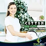 Towelogy White Cotton Dish Cloths Pack 10 Extra Large 38x45cm Heavy Duty view 3