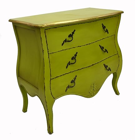 French Furniture Chic Parisian Green 3 Drawer Chest Painted Funky