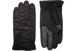 isotoner mens Microfiber Touchscreen Texting Warm Lined Cold Weather Gloves With Water Repellent Technology