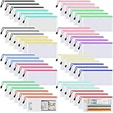 Umriox 48pcs Pencil Pouches, Mesh Bags with Zipper, A6 Size 16 Color Pencil Case Small Zipper Pouch, Zipper Bags, Waterproof Storage Pouch for Pencil, School Office and Travel Organization Supplies