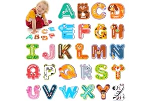SOARLY Magnetic Letters for Toddlers 1-3, 26PCS Cute Animal Alphabet Magnets Letters Learning Toys for Toddlers 1-3 Uppercase ABC Magnets for Refrigerator Best Gifts for Birthday Christmas Stocking Stuffers