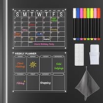 Amazon.com : HBlife Clear Acrylic Magnetic Monthly and Weekly ...