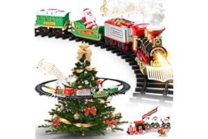 NEUBSAW Christmas Train Set - Hanging Train Toys Around Under The Christmas Tree w/Smoke, Whistle (Turn on/Off) & Lights, Toys Decoration for 3 4 5 6 7 8+ Boys Girls