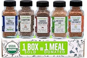 FreshJax Smoked Seasoning Set with Gift Box | 5 Organic BBQ Spices & Rubs for Grilling, Smoking, Roasting Steak, Chicken, Ribs, Burgers, Seafood & Veggies | Christmas Gifts for Men, Dads | Made in USA