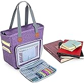 LUXJA Bible Bag with Multiple Pockets for Bible Study Items, Bible Case Tote for Women, Purple
